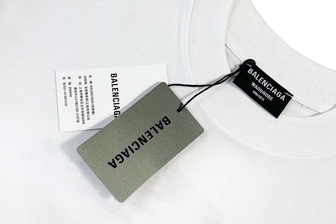 Balenciaga 巴黎世家 Political Campaign Large Fit Logo 刺绣图案 字母logo 短袖 白色 T 