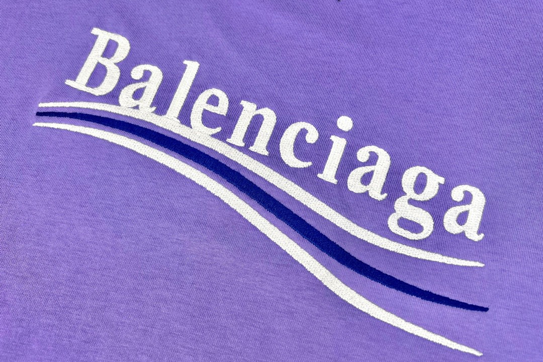 Balenciaga 巴黎世家 Political Campaign Large Fit Logo 刺绣图案 字母logo 短袖 白色 T 