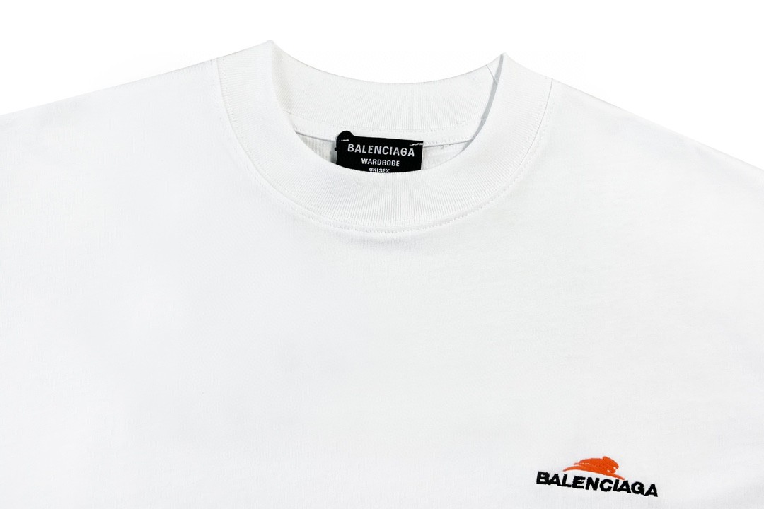 Balenciaga 巴黎世家 Political Campaign Large Fit Logo 刺绣图案 字母logo 短袖 白色 T 