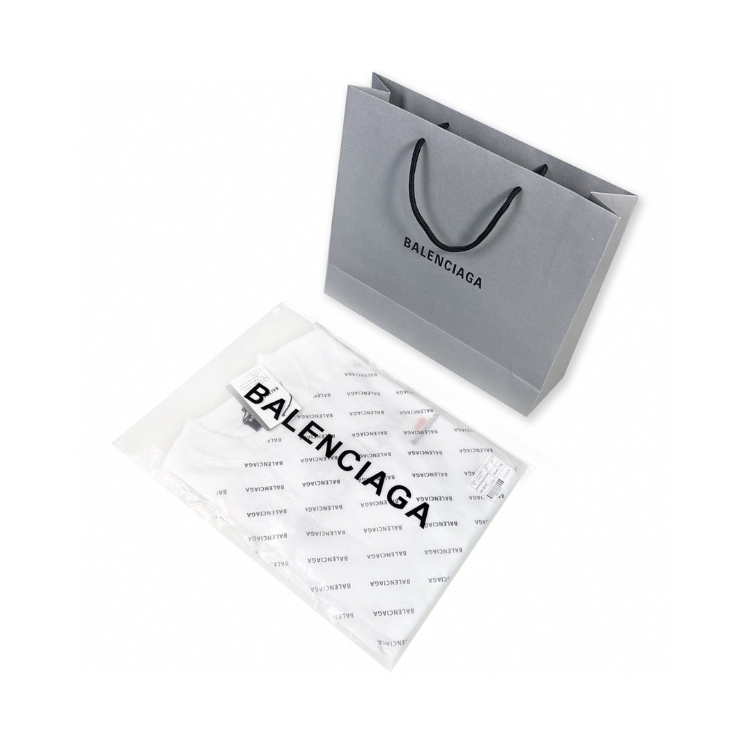 Balenciaga 巴黎世家 Political Campaign Large Fit Logo 刺绣图案 字母logo 短袖 白色 T 