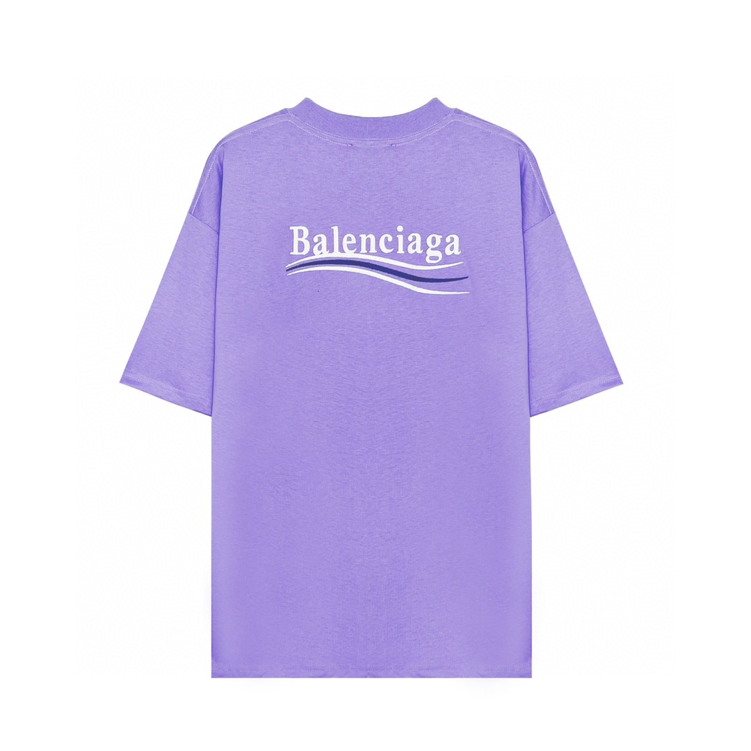 Balenciaga 巴黎世家 Political Campaign Large Fit Logo 刺绣图案 字母logo 短袖 白色 T 