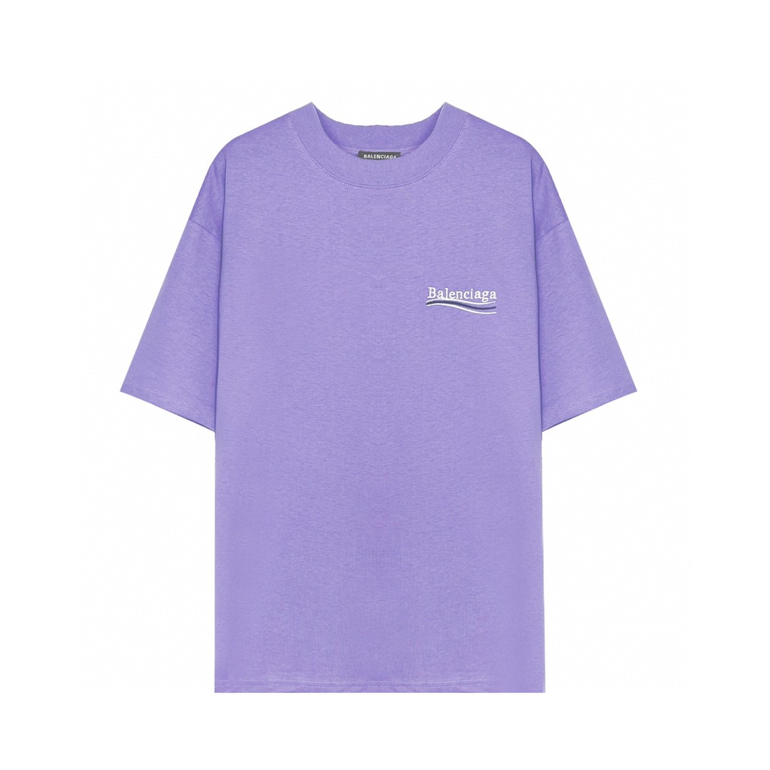Balenciaga 巴黎世家 Political Campaign Large Fit Logo 刺绣图案 字母logo 短袖 白色 T 
