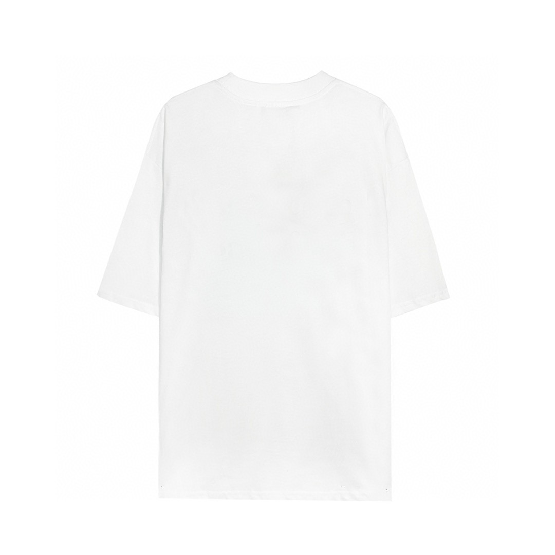 Balenciaga 巴黎世家 粉色字母logo 短袖 白色 T 恤 圆领 夏季 男女同款