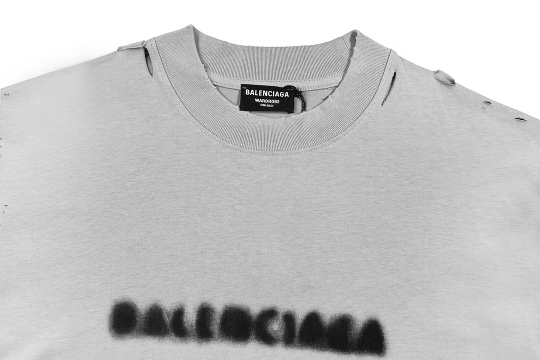 Balenciaga balishWhite T - shirt with BB logo 印花 短袖 白色 T 恤 圆领 夏季 男女同款 