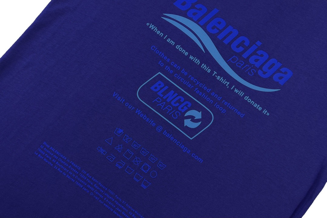 Balenciaga balishWhite T - shirt with BB logo 印花 短袖 白色 T 恤 圆领 夏季 男女同款 