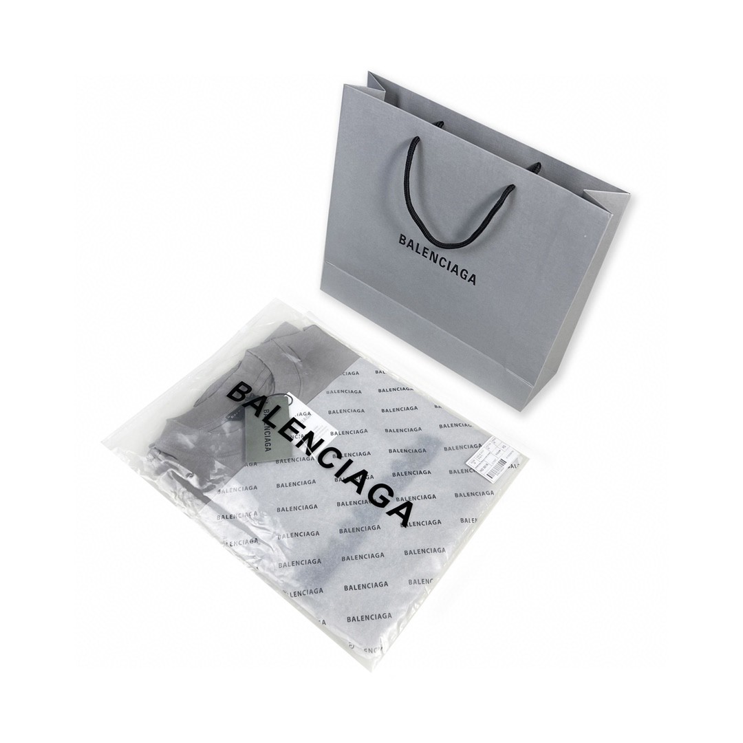 Balenciaga balishWhite T - shirt with BB logo 印花 短袖 白色 T 恤 圆领 夏季 男女同款 