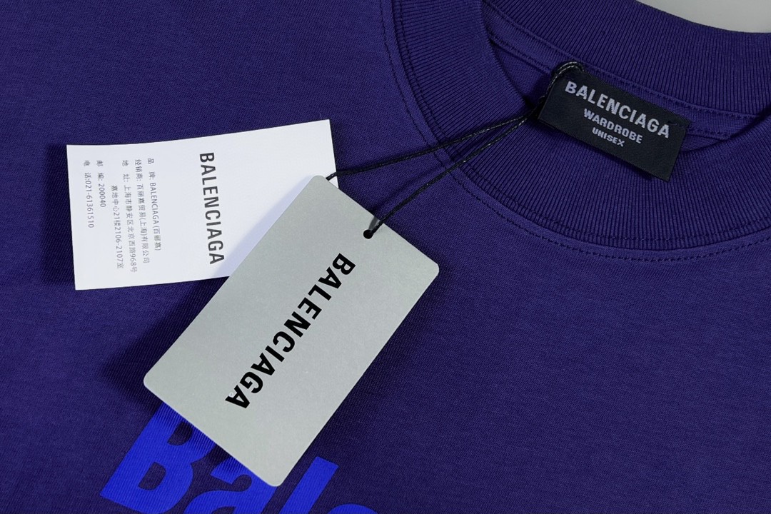 Balenciaga balishWhite T - shirt with BB logo 印花 短袖 白色 T 恤 圆领 夏季 男女同款 