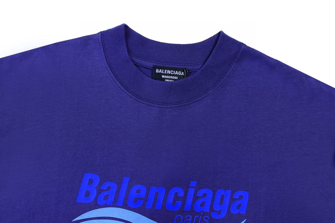Balenciaga balishWhite T - shirt with BB logo 印花 短袖 白色 T 恤 圆领 夏季 男女同款 