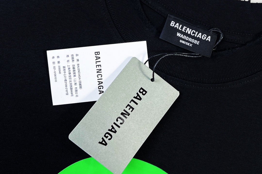 Balenciaga balishWhite T - shirt with BB logo 印花 短袖 白色 T 恤 圆领 夏季 男女同款 