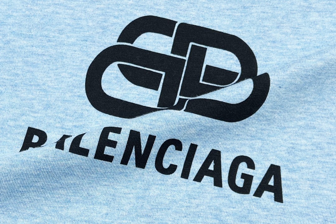 Balenciaga balishWhite T - shirt with BB logo 印花 短袖 白色 T 恤 圆领 夏季 男女同款 