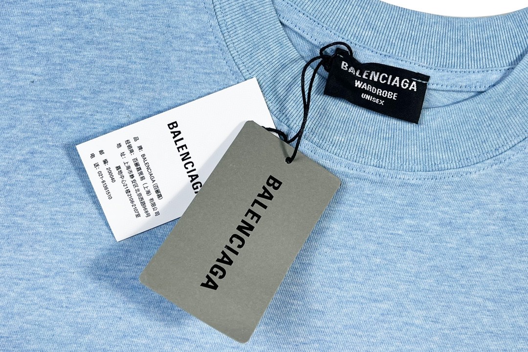 Balenciaga balishWhite T - shirt with BB logo 印花 短袖 白色 T 恤 圆领 夏季 男女同款 