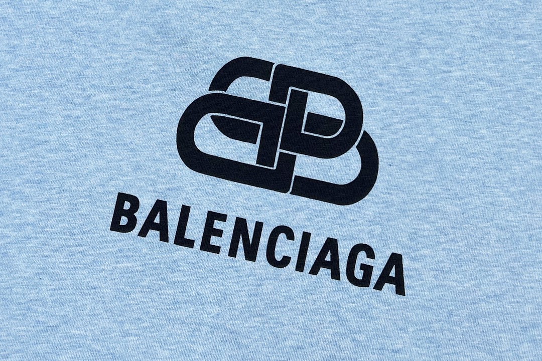 Balenciaga balishWhite T - shirt with BB logo 印花 短袖 白色 T 恤 圆领 夏季 男女同款 