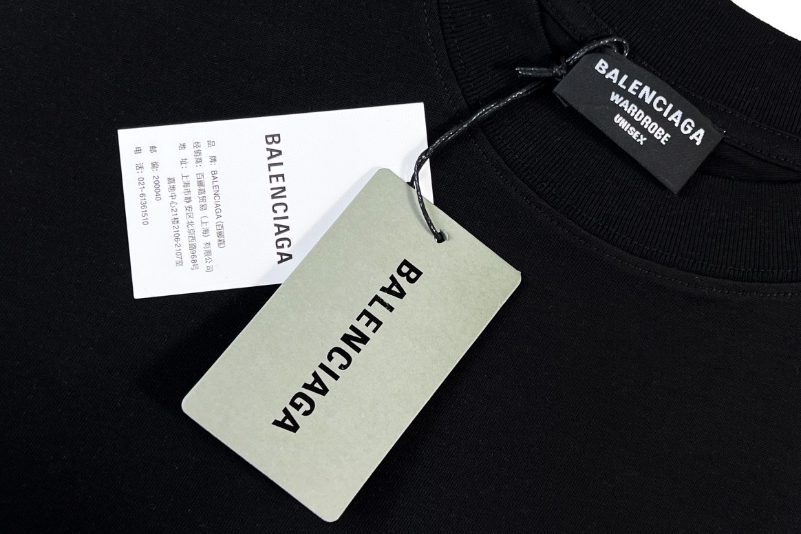 Balenciaga balishWhite T - shirt with BB logo 印花 短袖 白色 T 恤 圆领 夏季 男女同款 