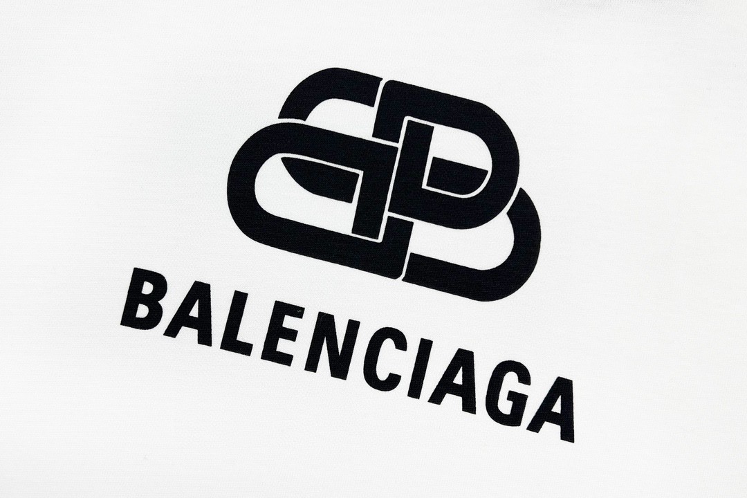 Balenciaga balishWhite T - shirt with BB logo 印花 短袖 白色 T 恤 圆领 夏季 男女同款 