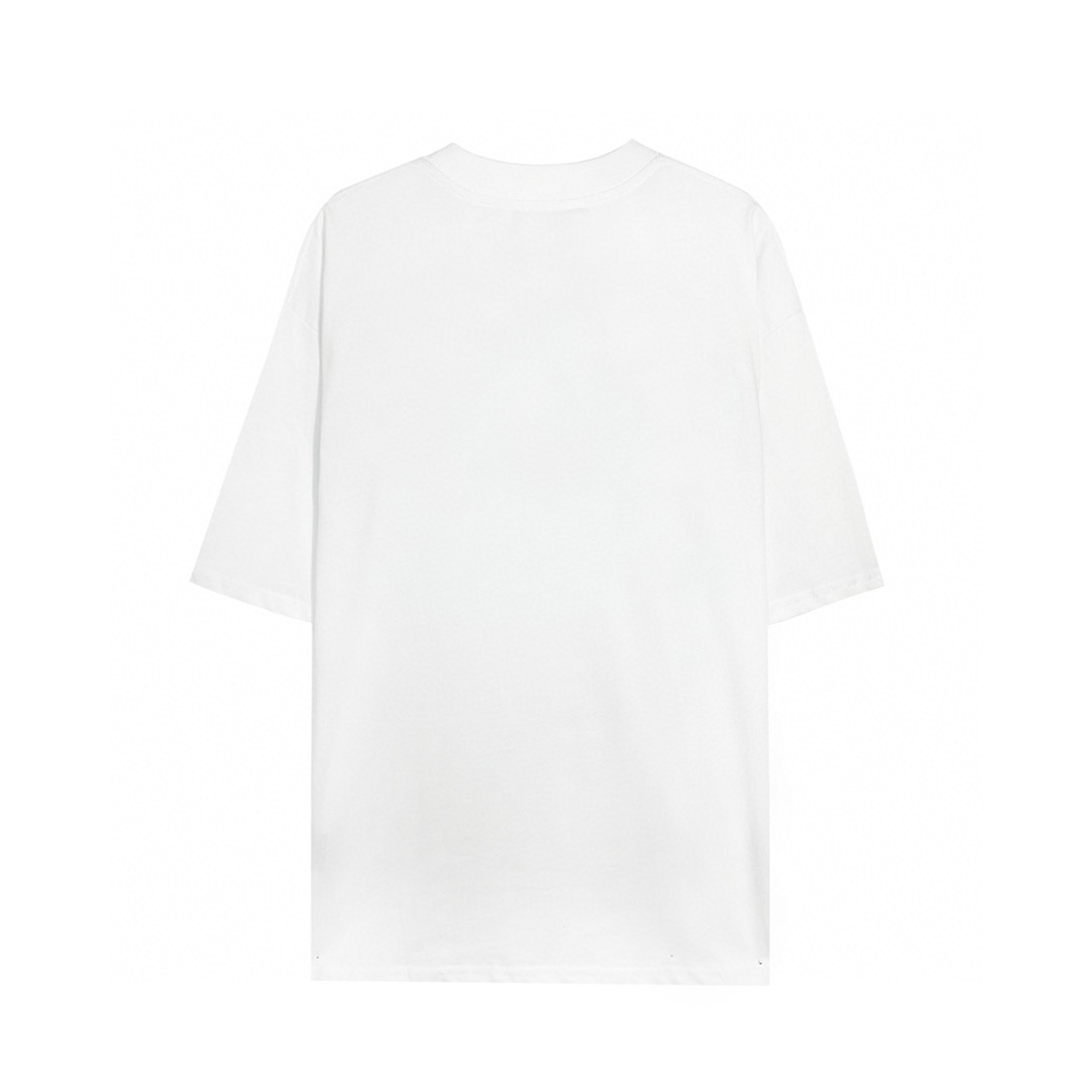 Balenciaga balishWhite T - shirt with BB logo 印花 短袖 白色 T 恤 圆领 夏季 男女同款 