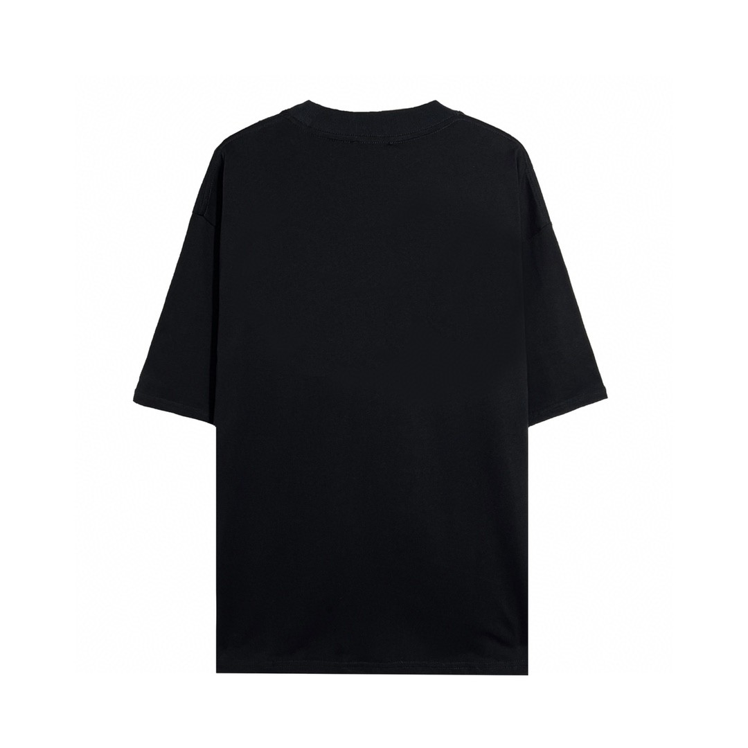 Balenciaga 巴黎世家 乐队人像 印花 Logo 短袖 黑色 T 恤 圆领 夏季 男女同款 612966TIVA11000