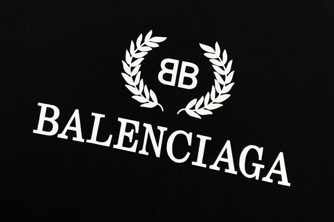 Balenciaga 巴黎世家 黑白麦穗徽标 字母logo 短袖 黑色 T 恤 圆领 夏季 男女同款 556148TDV511000