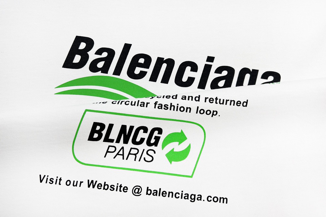 Balenciaga FW21 Dry Cleaning Boxy Logo 印花休闲经典 短袖 白色 T 恤 圆领 夏季 男女同款 651