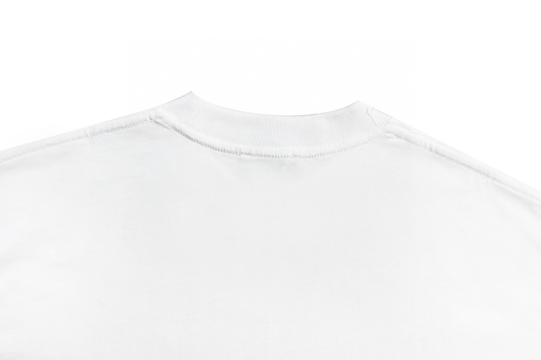 Balenciaga FW21马赛克模糊 Logo BB 字母 短袖 白色 T 恤 圆领 夏季 男女同款 612966TKVI79040