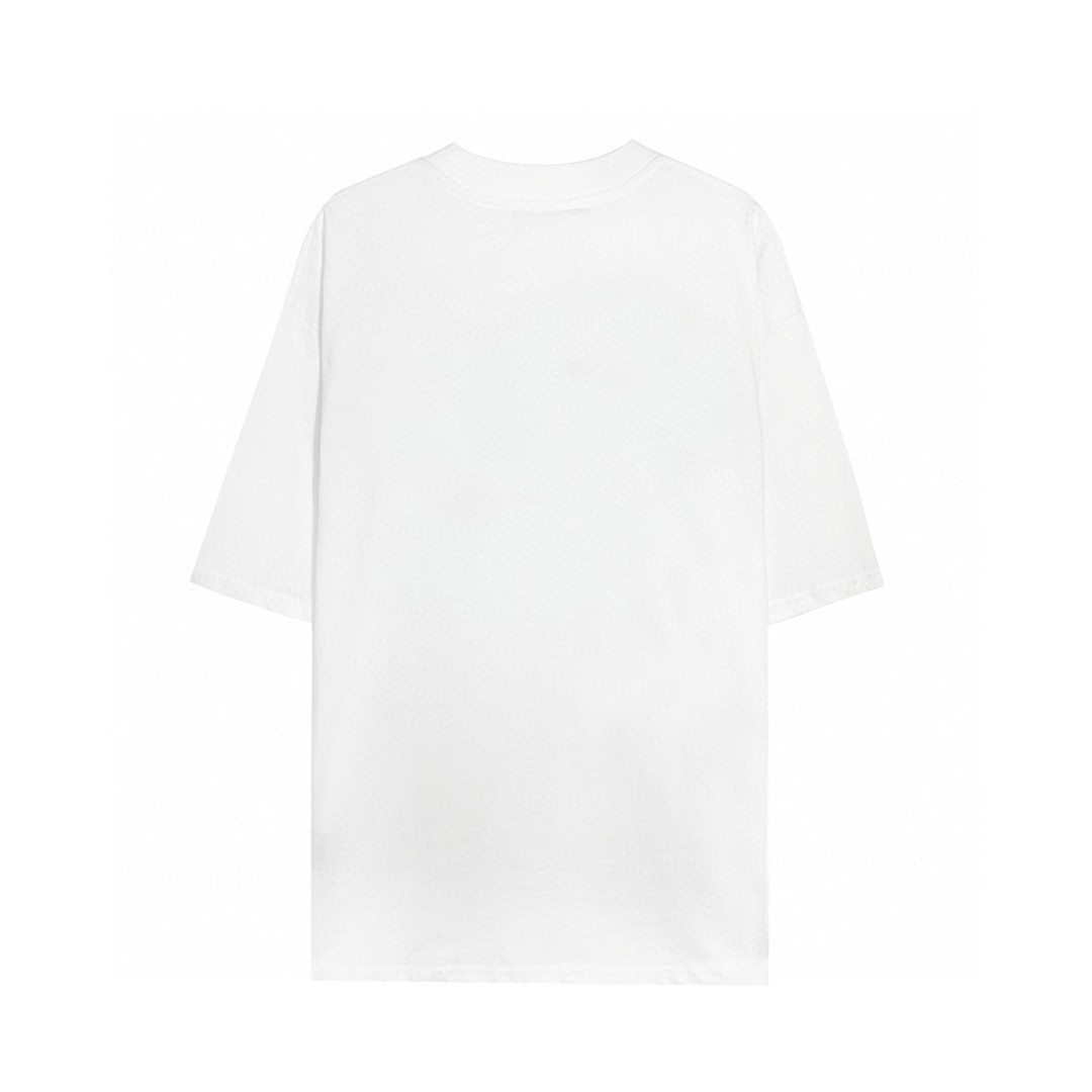 Balenciaga FW21马赛克模糊 Logo BB 字母 短袖 白色 T 恤 圆领 夏季 男女同款 612966TKVI79040