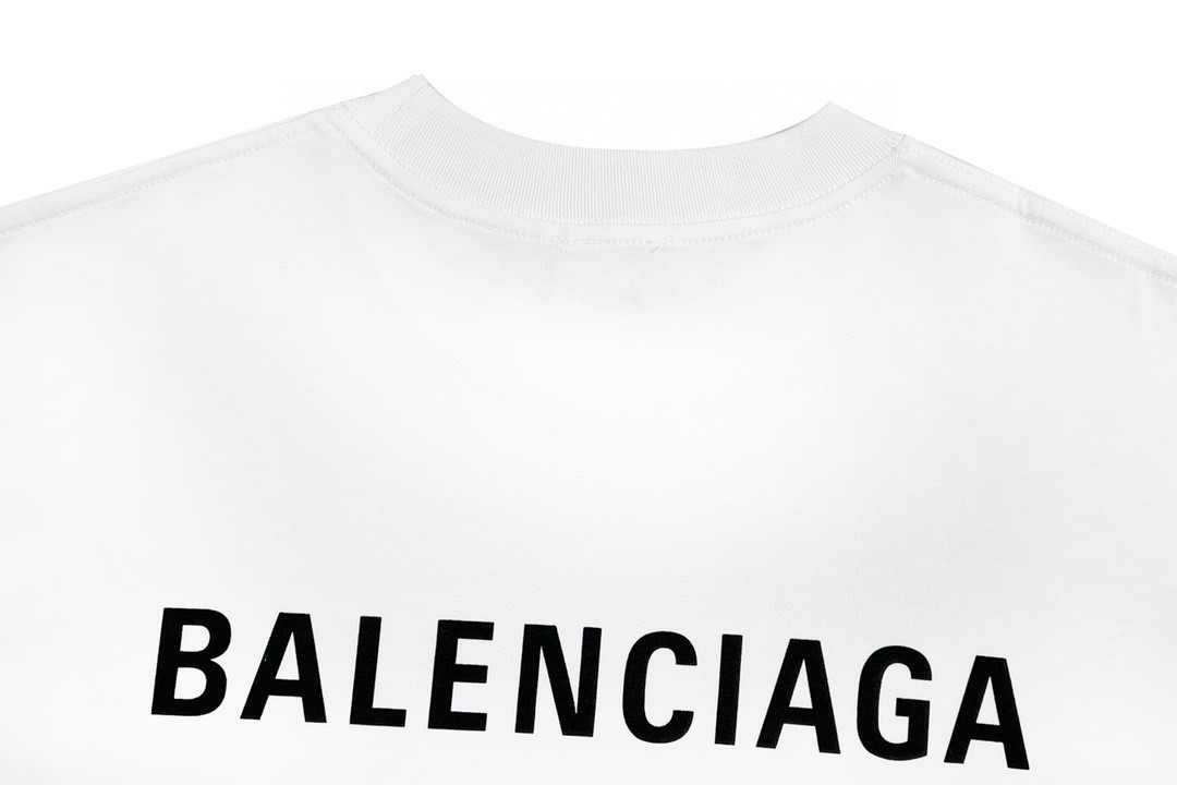 Balenciaga 巴黎世家 印花字母logo 短袖 白色 T 恤 圆领 夏季 男女同款 612966TIVG59040