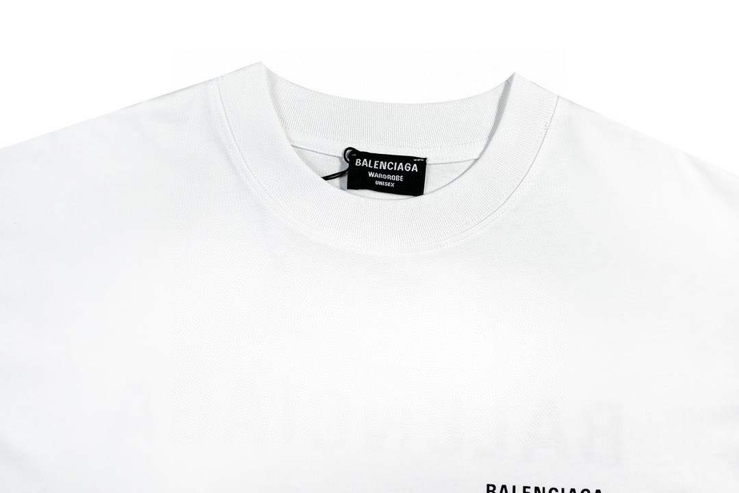 Balenciaga 巴黎世家 印花字母logo 短袖 白色 T 恤 圆领 夏季 男女同款 612966TIVG59040