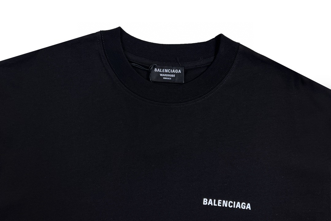 Balenciaga 巴黎世家 印花字母logo 短袖 黑色 T 恤 圆领 夏季 男女同款 612966TIVG51070
