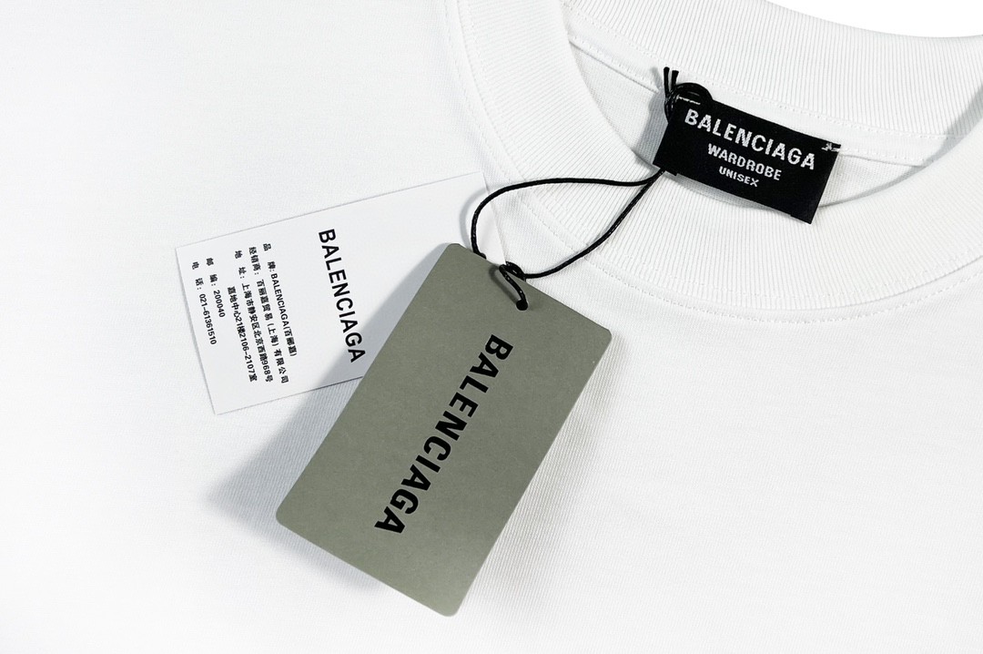 Balenciaga 巴黎世家 Political Campaign 可乐波浪印花 字母logo 短袖 黑色 T 恤 圆领 夏季 男女同款 