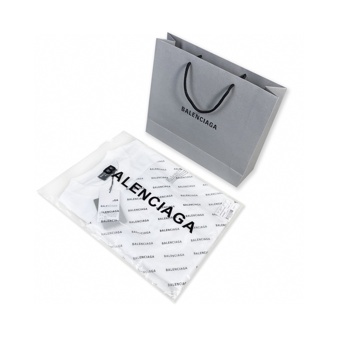 Balenciaga 巴黎世家 Political Campaign 可乐波浪印花 字母logo 短袖 黑色 T 恤 圆领 夏季 男女同款 