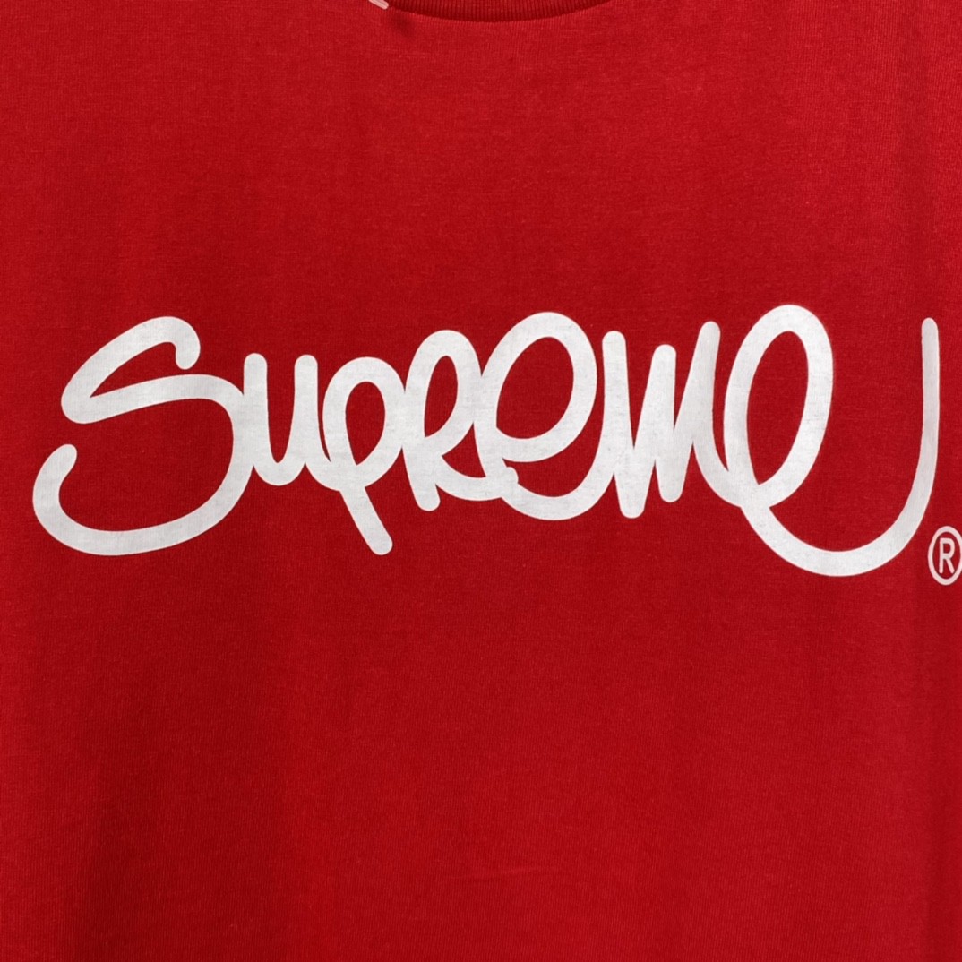 Supreme SS22 Week 19 Handstyle Tee 线条草写字母涂鸦圆领 白色 短袖 T 恤 男女同款