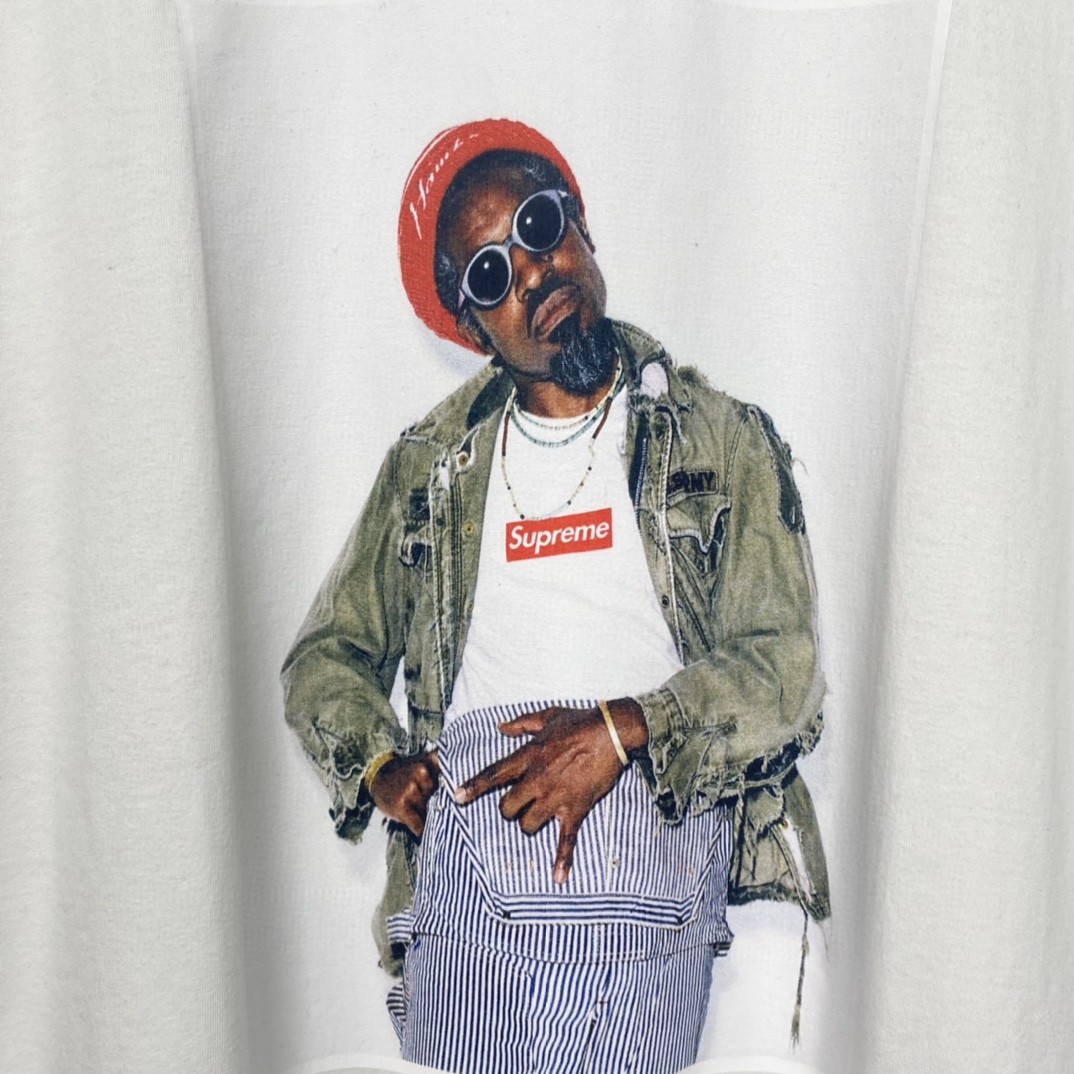 Supreme FW22 Week1 Andre 3000 Tee 安德雷本杰明 图案印花 白色 短袖 T 恤 男女同款