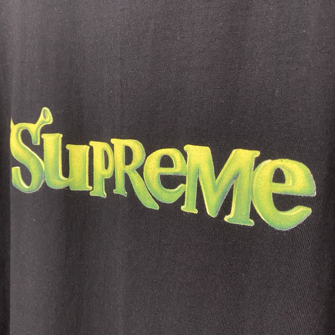 Supreme Week 1 Shrek Tee 史瑞克 字母徽标印花圆领短袖 白色 T恤 男女同款