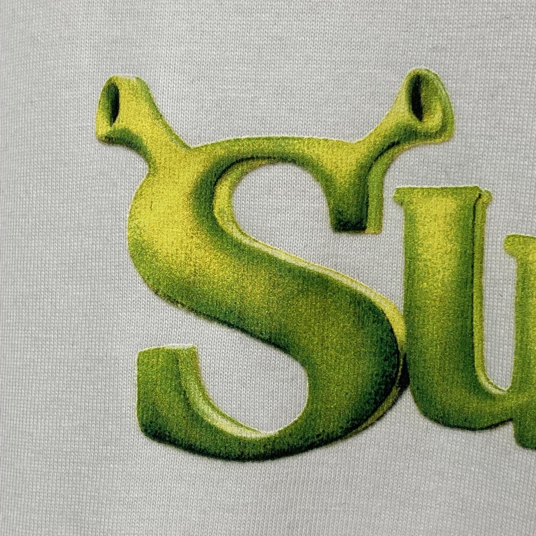 Supreme Week 1 Shrek Tee 史瑞克 字母徽标印花圆领短袖 白色 T恤 男女同款