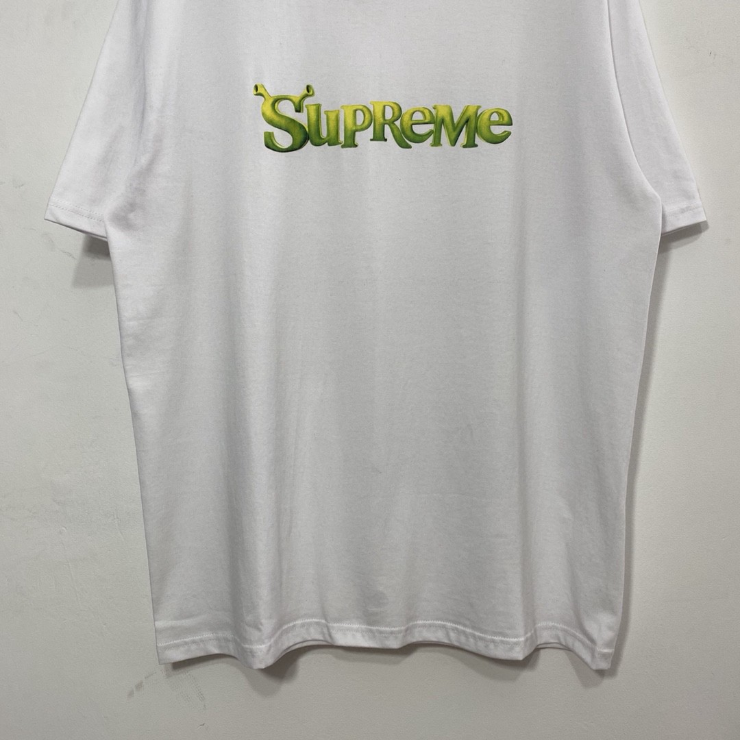 Supreme Week 1 Shrek Tee 史瑞克 字母徽标印花圆领短袖 白色 T恤 男女同款
