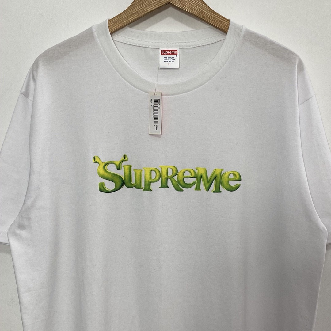 Supreme Week 1 Shrek Tee 史瑞克 字母徽标印花圆领短袖 白色 T恤 男女同款