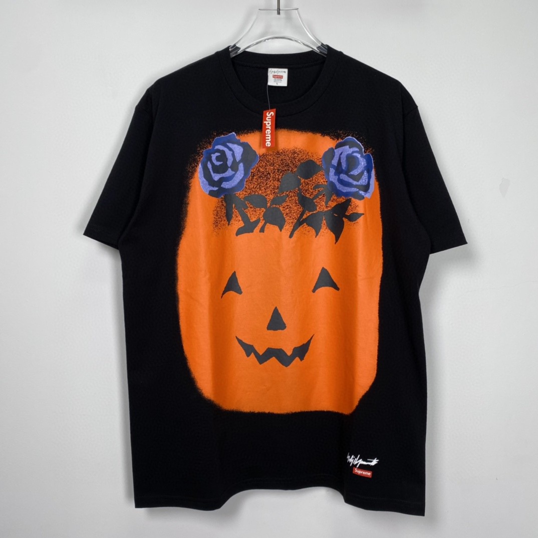 Supreme X Yohji Yamamoto 山本耀司 联名 南瓜Tee 黑色 短袖 男女同款