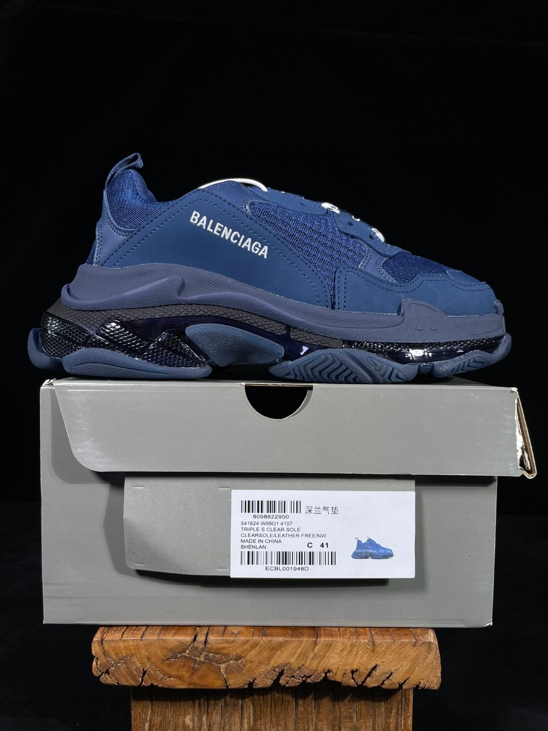 Balenciaga Triple S Clear Sole 巴黎世家 海军蓝 气垫 老爹鞋 运动 复古板鞋 休闲鞋 男鞋 女鞋