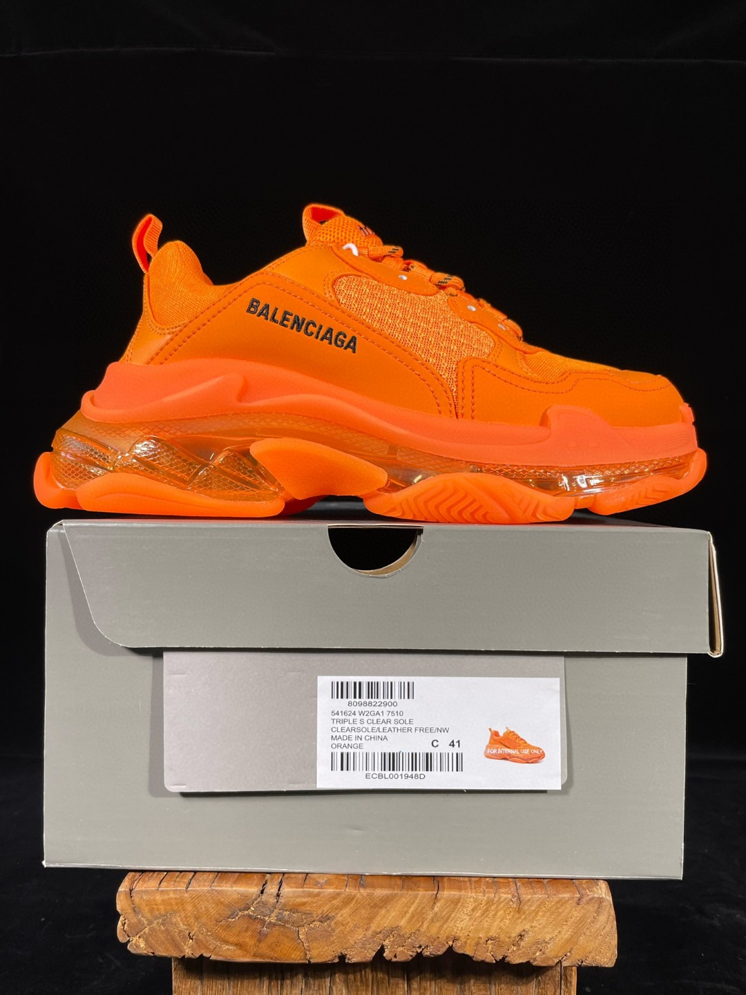 Balenciaga Triple S Clear Sole 巴黎世家 橙色 气垫 老爹鞋 运动 复古板鞋 休闲鞋 男鞋 女鞋