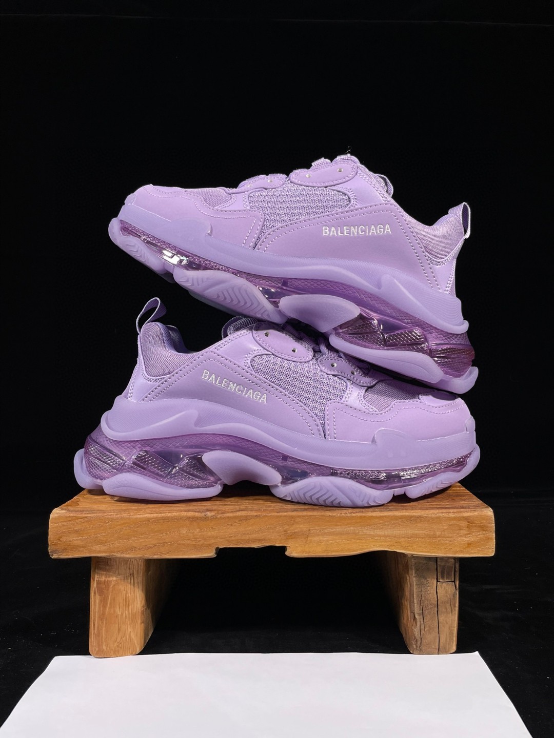Balenciaga Triple S Clear Sole 巴黎世家 紫色 气垫 老爹鞋 运动 复古板鞋 休闲鞋 男鞋 女鞋