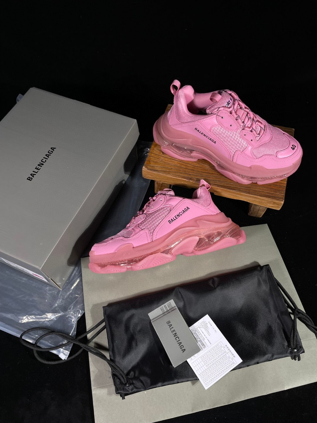 Balenciaga Triple S Clear Sole 巴黎世家 粉色 气垫 老爹鞋 运动 复古板鞋 休闲鞋 男鞋 女鞋
