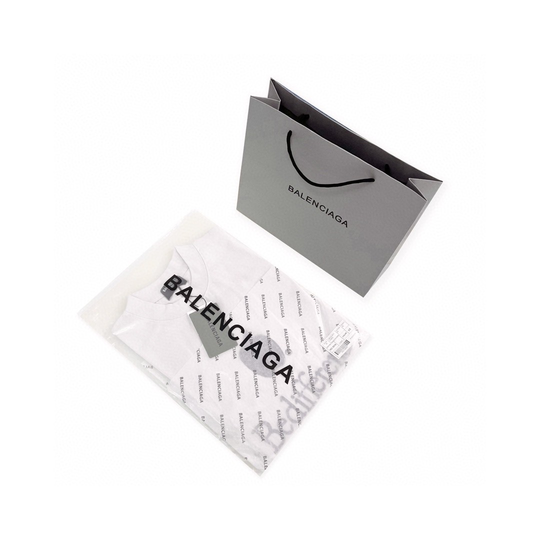 Balenciaga FW22 Be Different 苹果徽标印花短袖 米白色 T 恤 圆领 夏季 男女同款