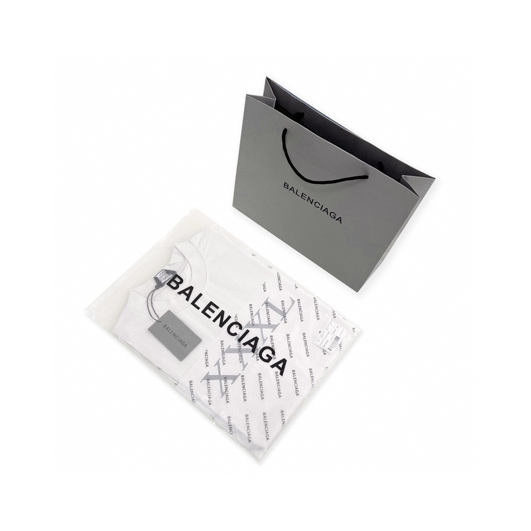 Balenciaga 巴黎世家 胸前果冻涂鸦 溶解字母logo 短袖 黑色 T 恤 圆领 夏季 男女同款