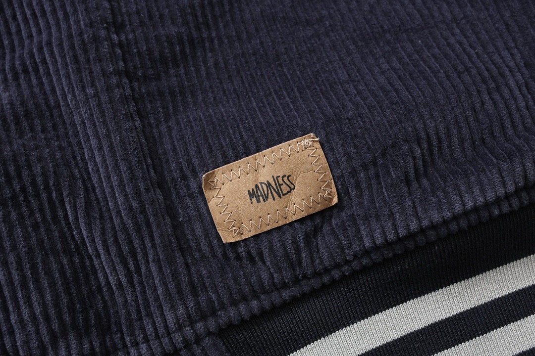 MADNESS CORDUROY BASEBALL JACKET 棒球服 深蓝色 灯芯绒 夹克 休闲 宽松 长袖 外套 秋冬 男女款