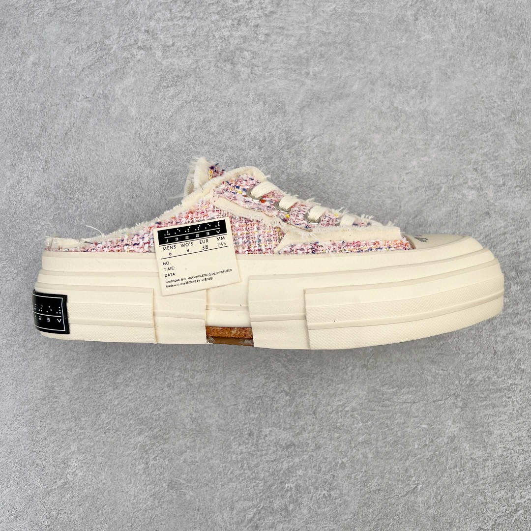 xVESSEL G.O.P. Slip on Pink Tweed 吴建豪 小香风 粉色 低筒 半拖 板鞋 休闲鞋 男鞋 女鞋 F21X35P