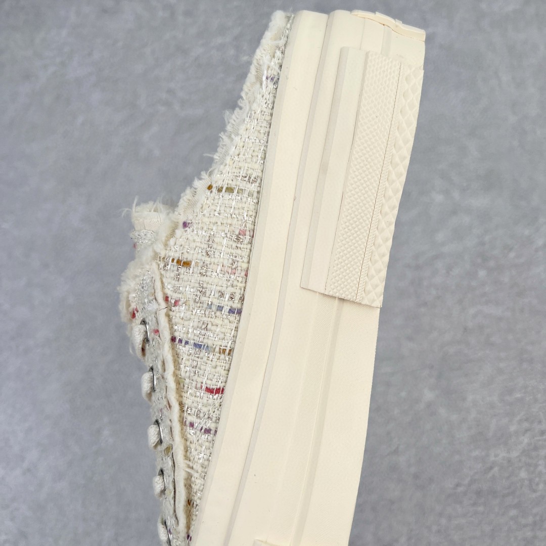 xVESSEL G.O.P. Slip on White Tweed 吴建豪 小香风 白粉 低筒 半拖 板鞋 休闲鞋 男鞋 女鞋 F21X35W