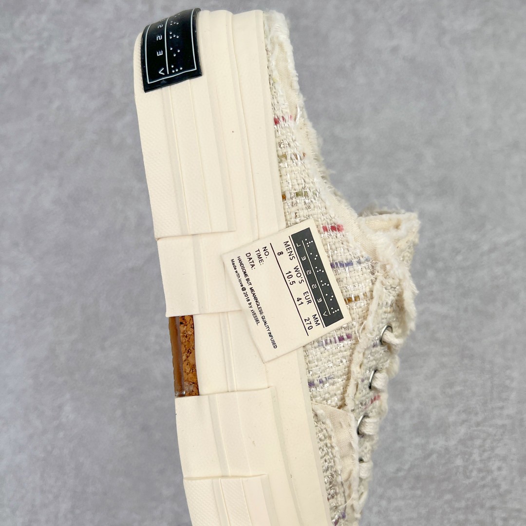 xVESSEL G.O.P. Slip on White Tweed 吴建豪 小香风 白粉 低筒 半拖 板鞋 休闲鞋 男鞋 女鞋 F21X35W