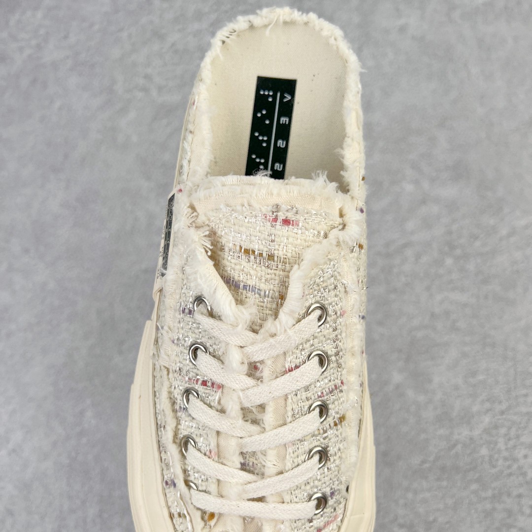 xVESSEL G.O.P. Slip on White Tweed 吴建豪 小香风 白粉 低筒 半拖 板鞋 休闲鞋 男鞋 女鞋 F21X35W