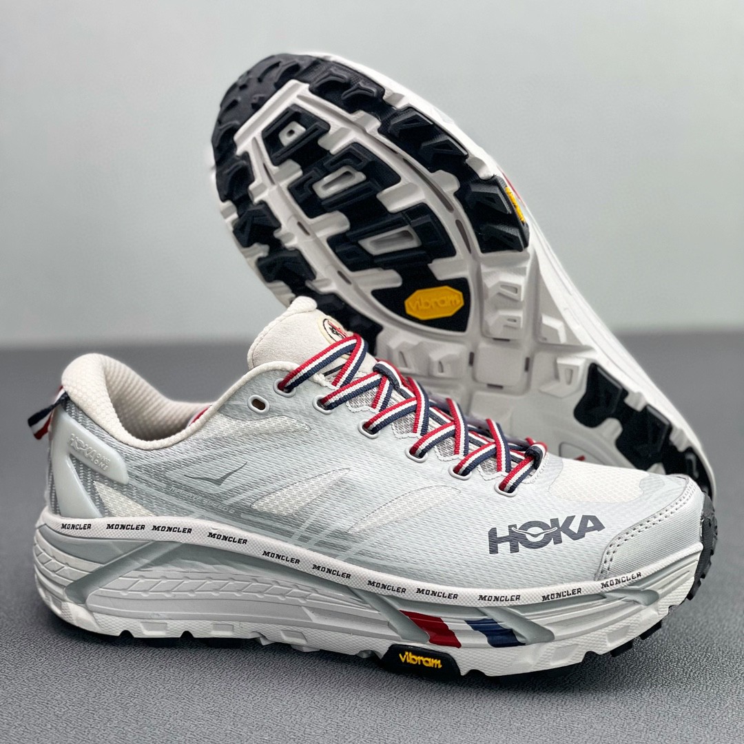 Moncler x HOKA ONE ONE Mafate Speed 2 联名款 雾霾灰 低筒 跑步鞋 运动鞋 户外鞋 男鞋 1129992-NCHMS