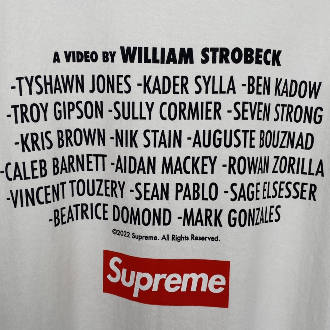 Supreme FW22 Week 14 Play Dead Tee 字母印花 白色 圆领 短袖 T 恤 夏款  男女同款 SUP-FW22-784