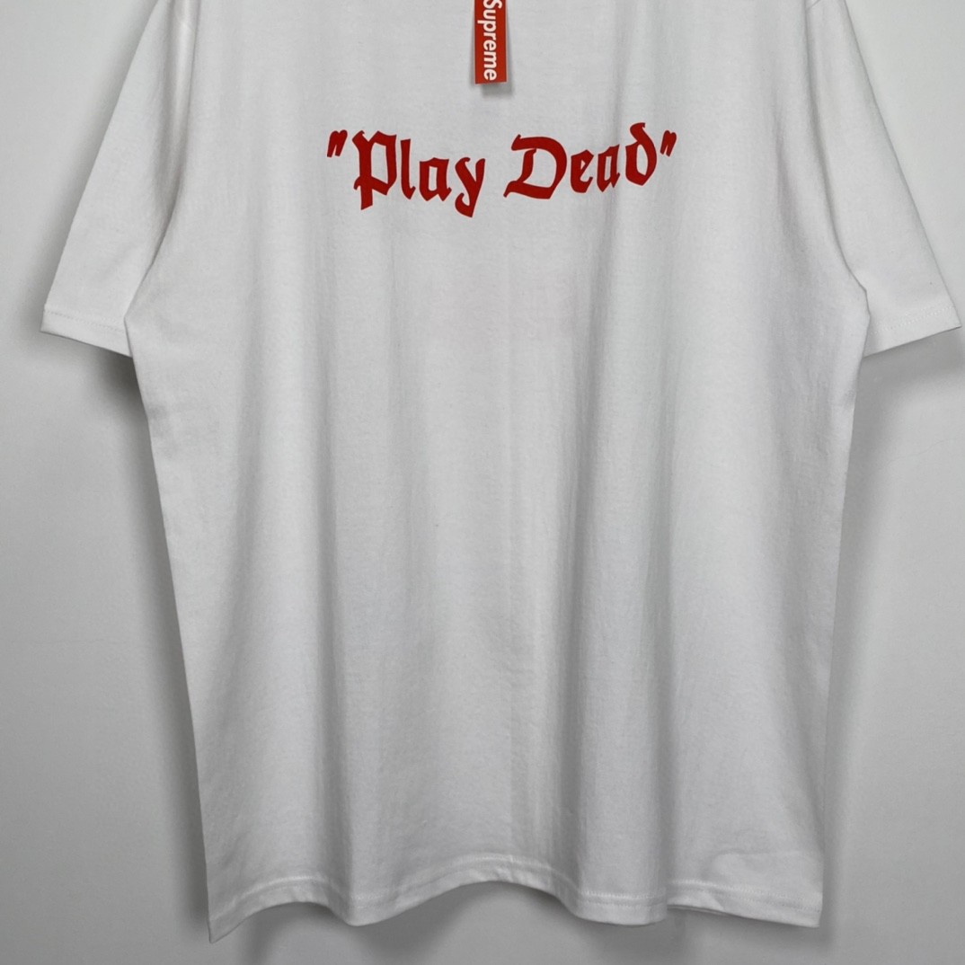 Supreme FW22 Week 14 Play Dead Tee 字母印花 白色 圆领 短袖 T 恤 夏款  男女同款 SUP-FW22-784